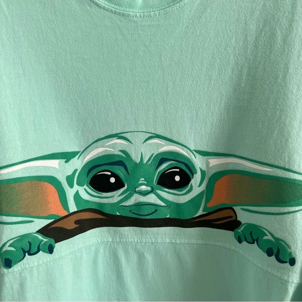 Disney Star Wars Mandalorian Baby Yoda Mint Green Spirit Jersey Long Sleeve XXL - Picture 4 of 6